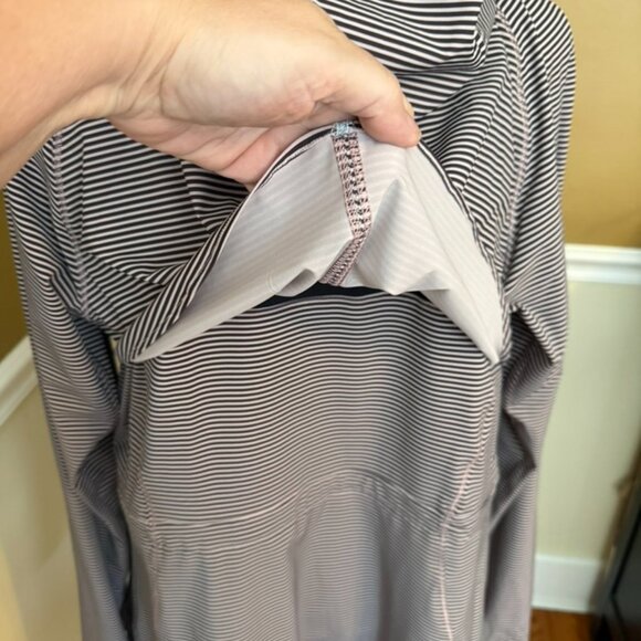 Lululemon Athletica Go the Distance JacketMini Pop Stripe Mink Berry Black - Picture 13 of 14
